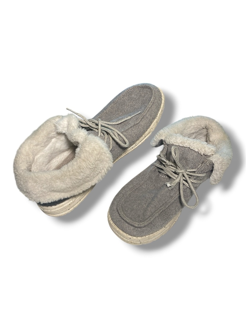 Hey Dude Britt charcoal gray faux fur-lined ankle